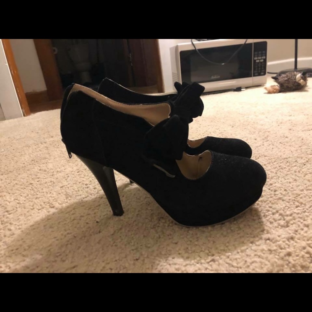 Black cocktail heels